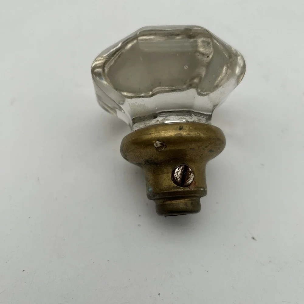 Crystal Door Knob w/Brass End, 2